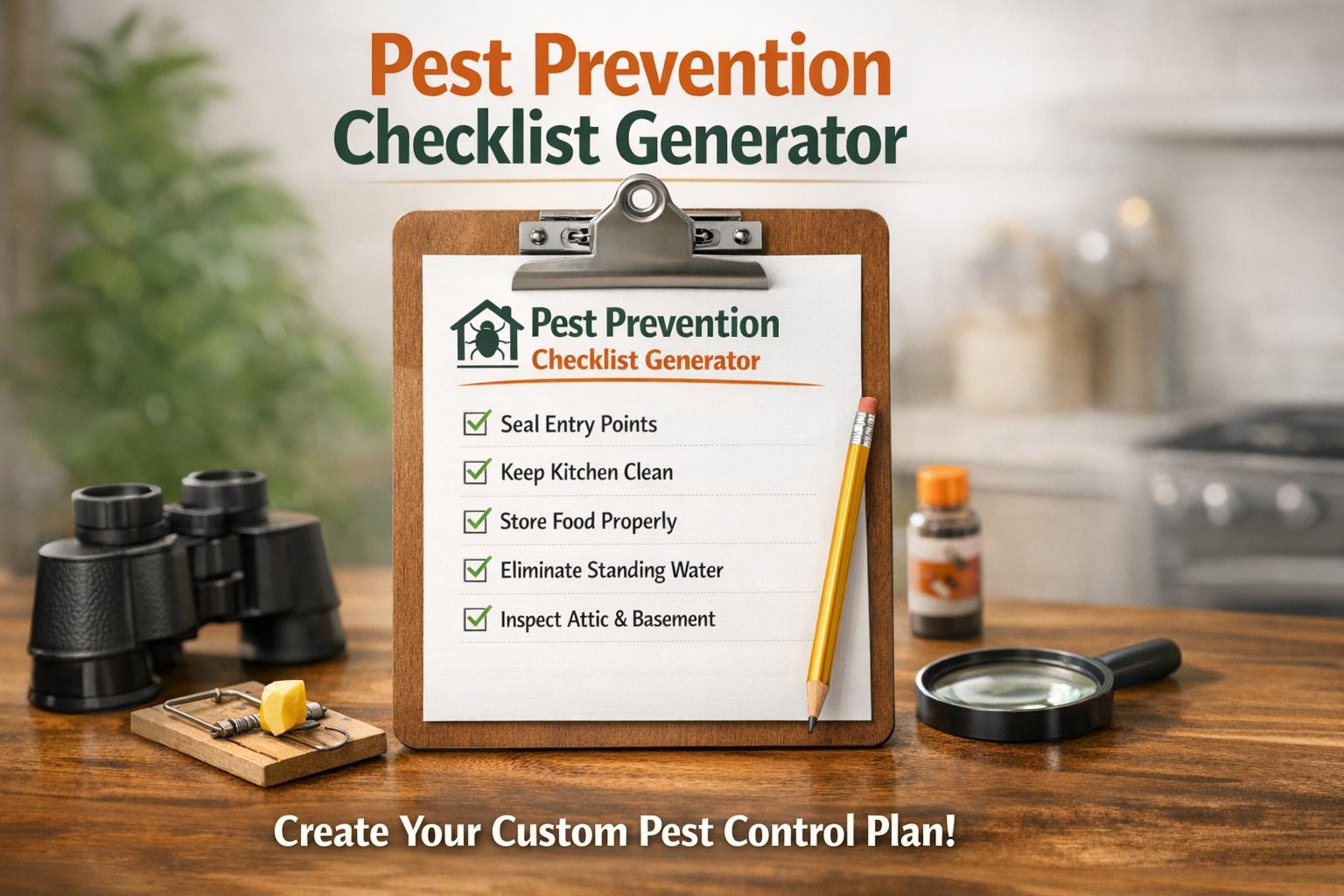 Pest Prevention Checklist Generator